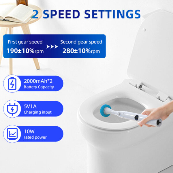 two speed setting electric toilet brush